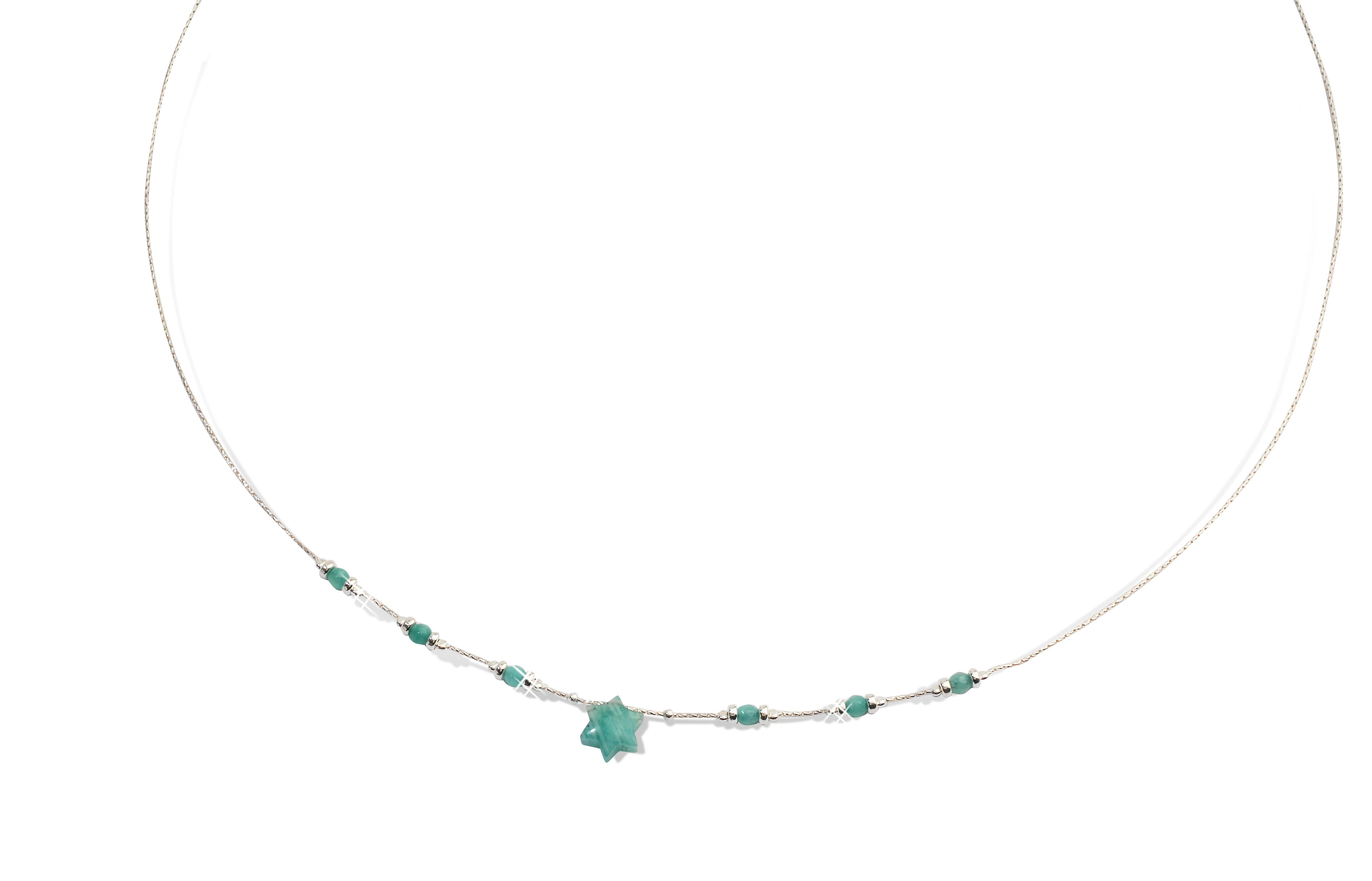 Zilveren ketting met amazoniet