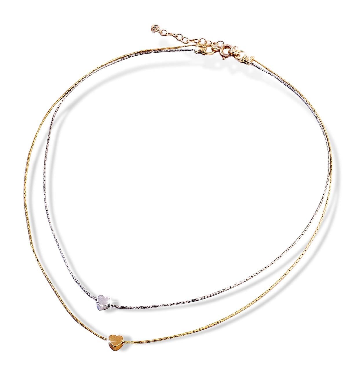 Dubbel collier hartjes