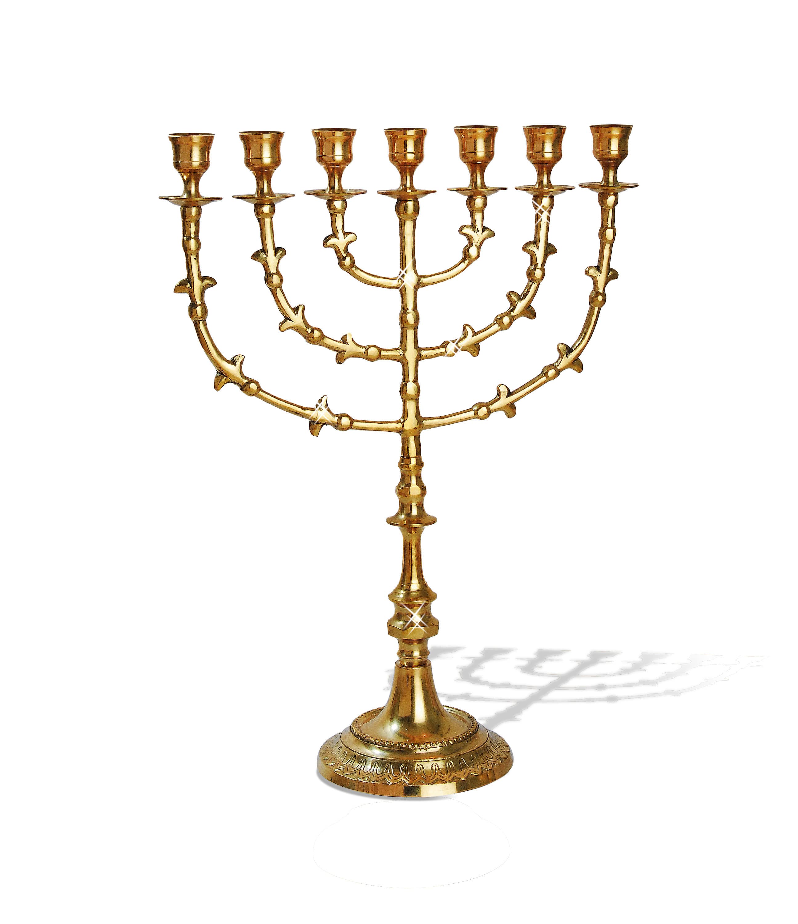 Koperen menora 39cm glanzend