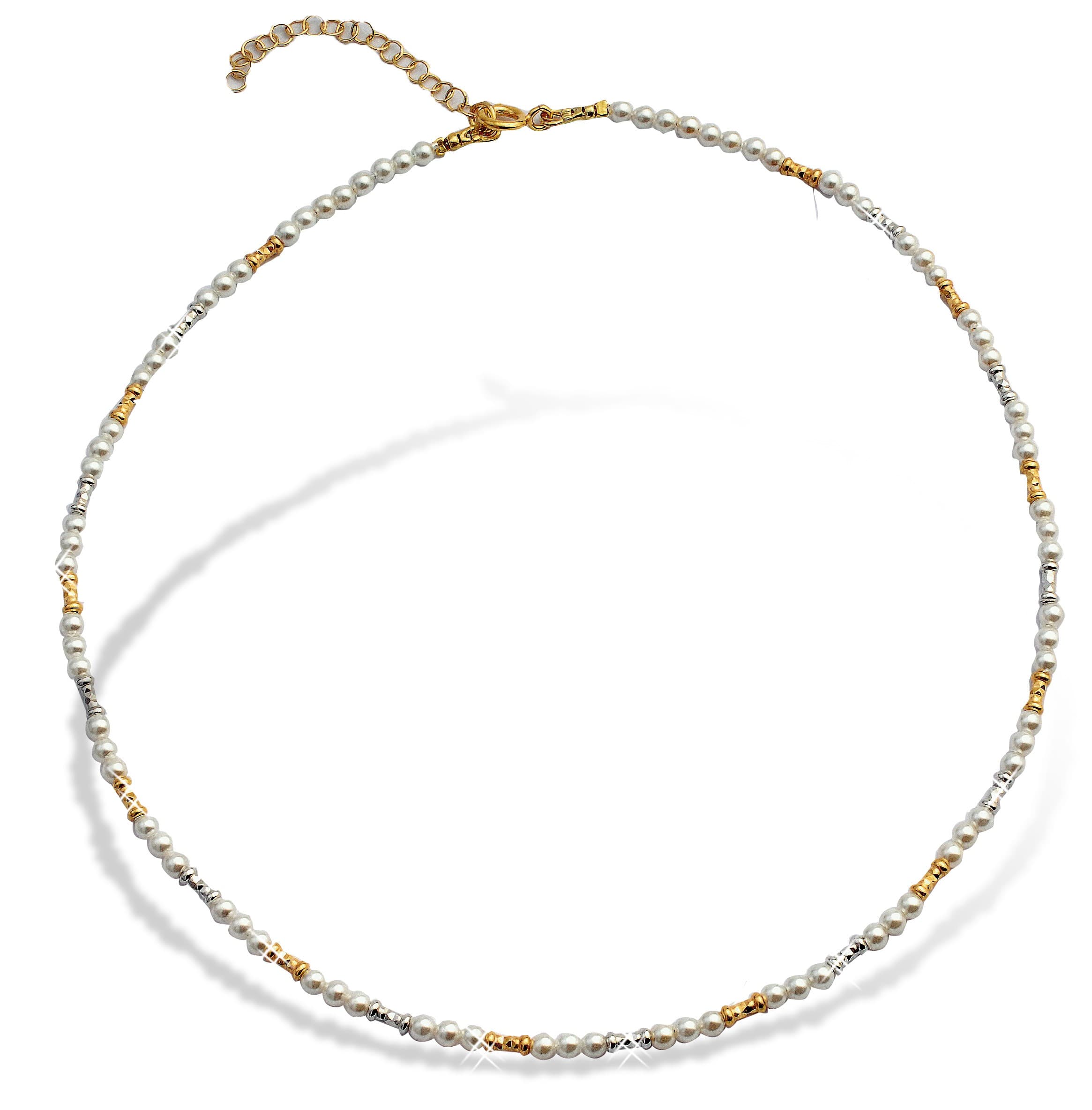 Collier verguld en parelmoer