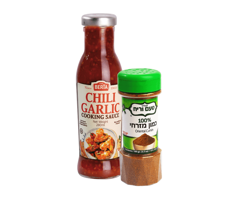 Set chili-garlic saus en Oosterse komijn kruidenmix