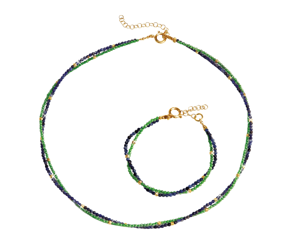 Set collier en armband agaat-aventurijn