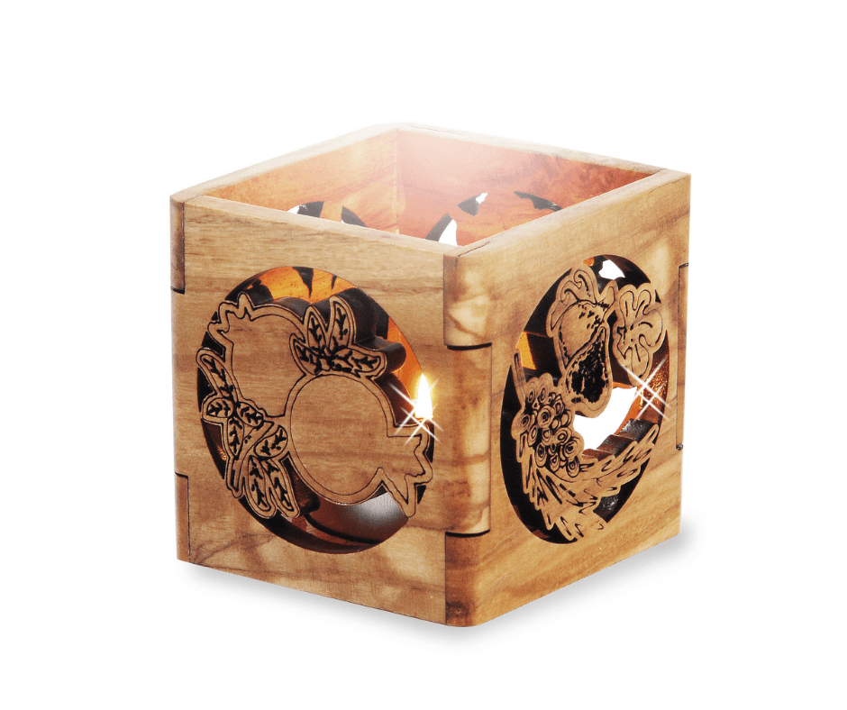 Olijfhouten Waxinelichtjeshouder - product image