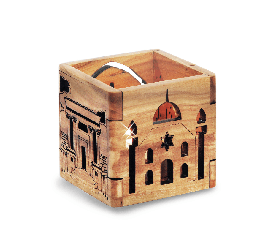 Olijfhouten Waxinelichtjeshouder - product image