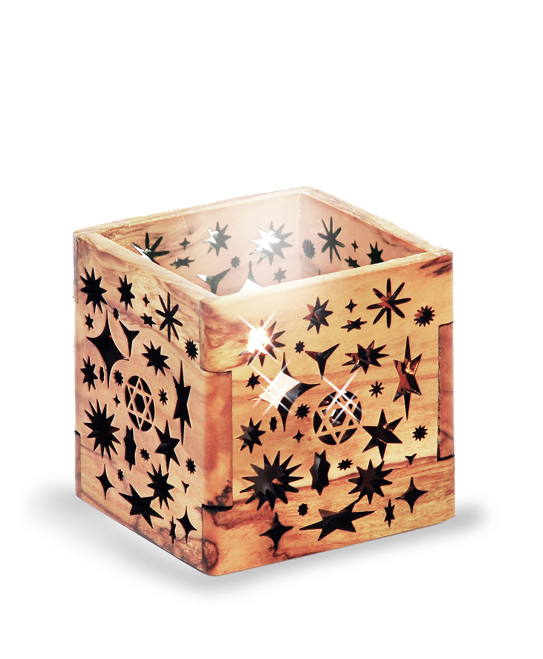 Olijfhouten Waxinelichtjeshouder - product image